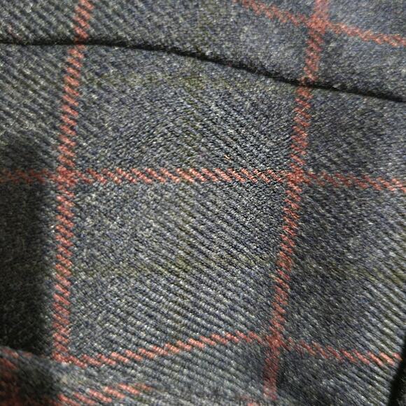 Cop Copine Ouaf Pant Blue Cropped Trouser Check Plaid Cuffed Wide Leg Size 40 10 - Picture 7 of 15